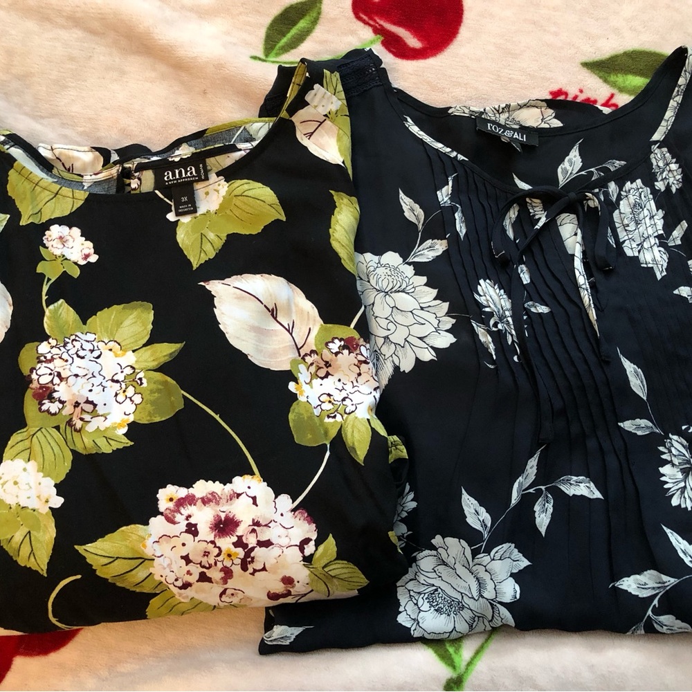 Roz & Ali 2 Piece Blouse Lot 3X Women’s Plus
